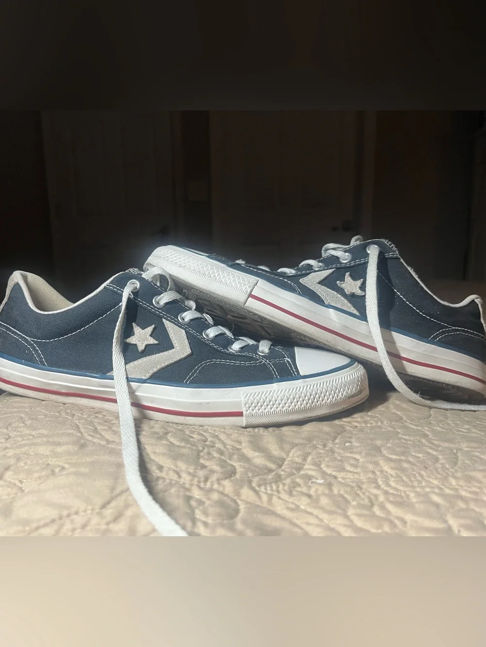 Converse Star Player Ox canvas sneakers, navy blue, men’s sz 9.5/ women 11.5 - Picture 3 of 9